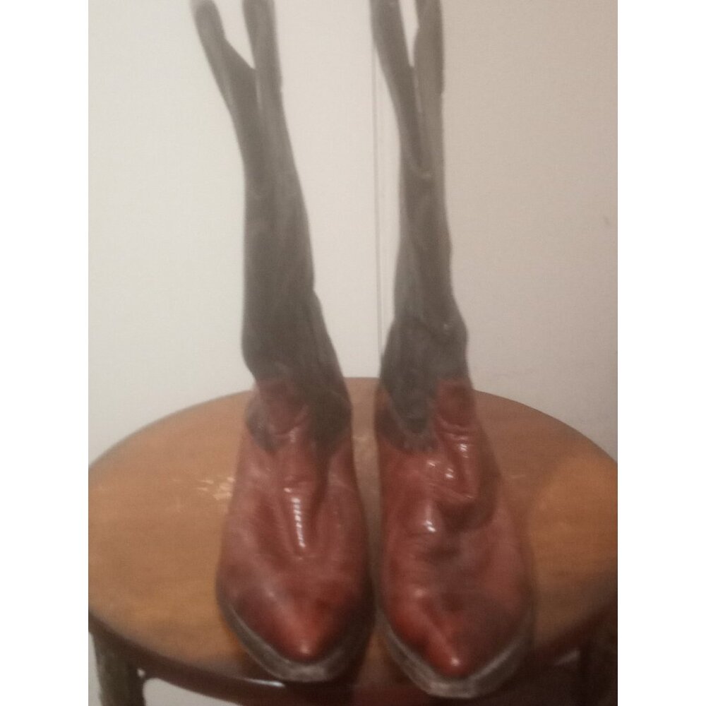 Justin Womens Pointed Toe Slip On Mid Length Boots Brown Size 6.5B - Picture 6 of 12